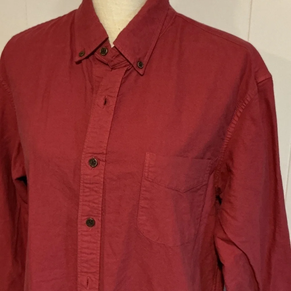 J. Crew Men's Casual Red Button-Down Shirt